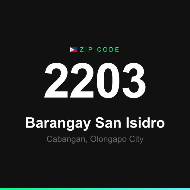 Shareable ZIP code 2203 card for Barangay San Isidro