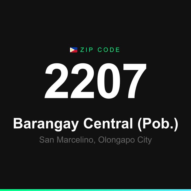 Shareable ZIP code 2207 card for Barangay Central (Pob.)