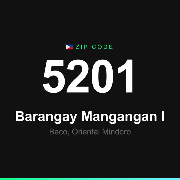 Shareable ZIP code 5201 card for Barangay Mangangan I