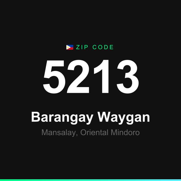 Shareable ZIP code 5213 card for Barangay Waygan