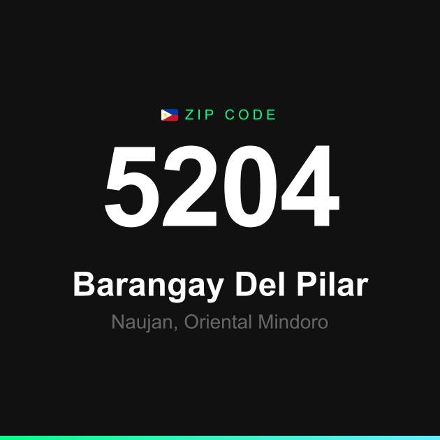 Shareable ZIP code 5204 card for Barangay Del Pilar