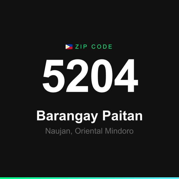Shareable ZIP code 5204 card for Barangay Paitan