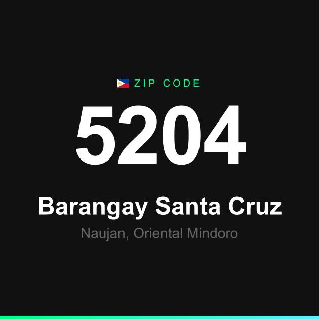Shareable ZIP code 5204 card for Barangay Santa Cruz