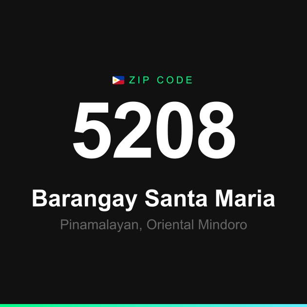 Shareable ZIP code 5208 card for Barangay Santa Maria