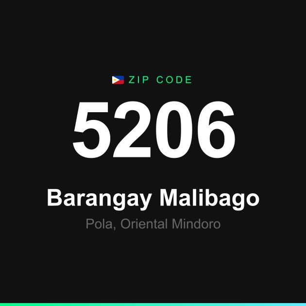 Shareable ZIP code 5206 card for Barangay Malibago