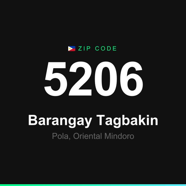Shareable ZIP code 5206 card for Barangay Tagbakin