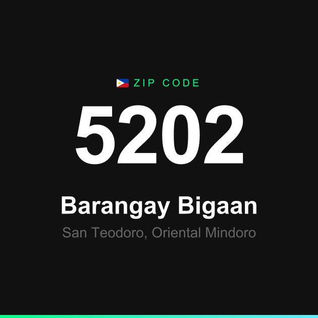 Shareable ZIP code 5202 card for Barangay Bigaan