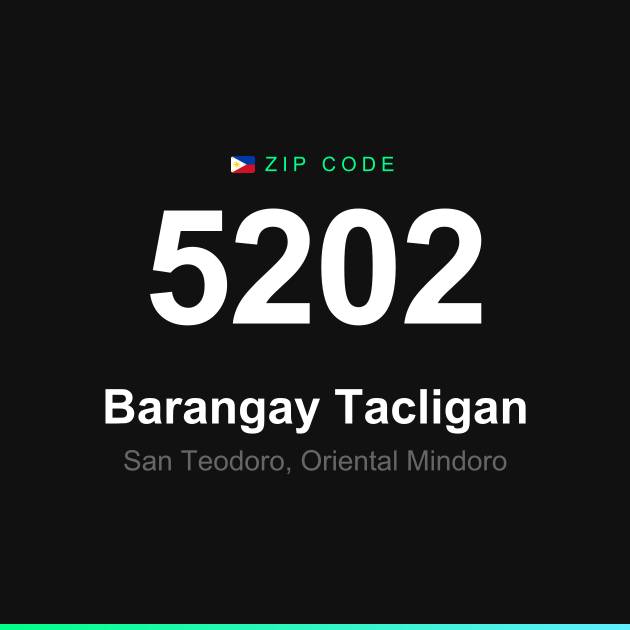 Shareable ZIP code 5202 card for Barangay Tacligan