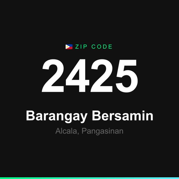 Shareable ZIP code 2425 card for Barangay Bersamin
