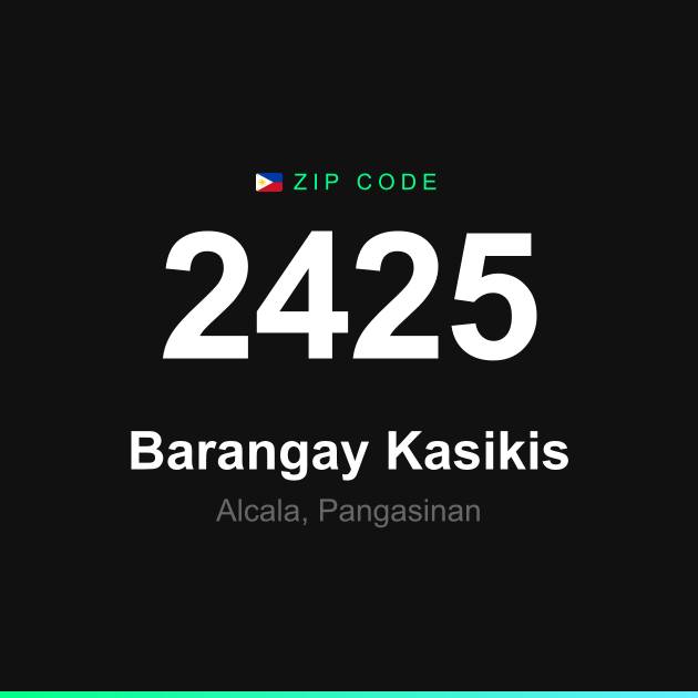 Shareable ZIP code 2425 card for Barangay Kasikis