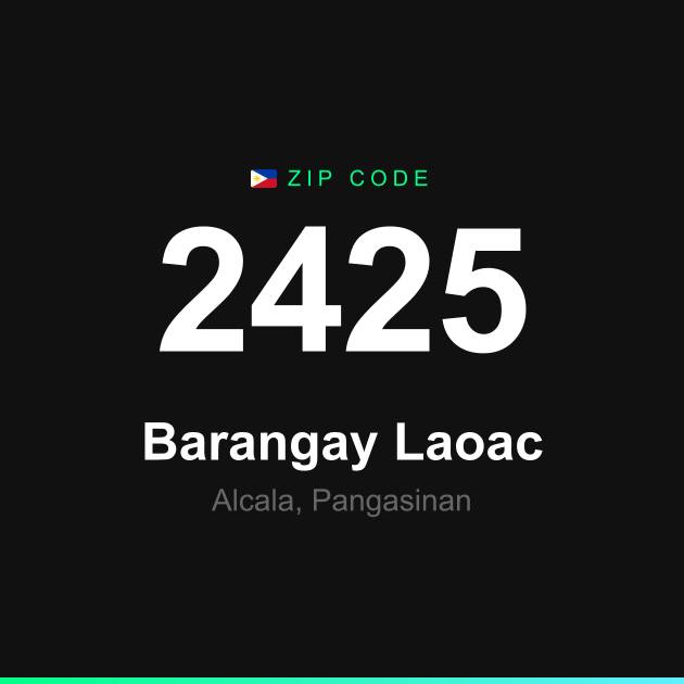 Shareable ZIP code 2425 card for Barangay Laoac
