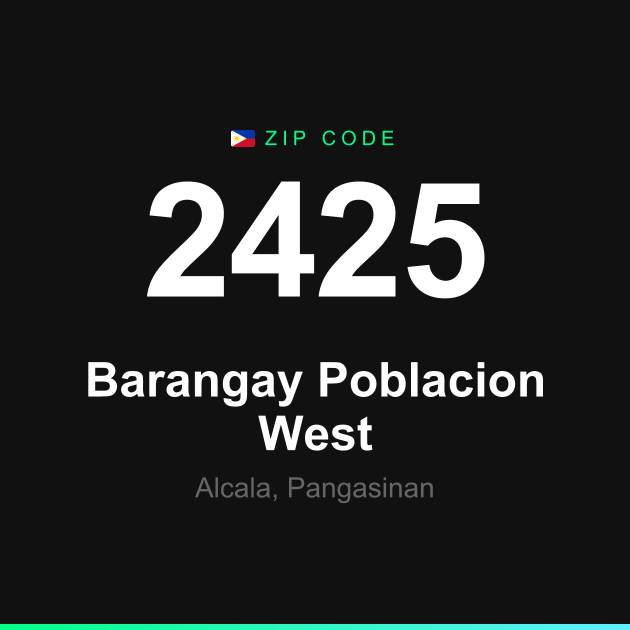 Shareable ZIP code 2425 card for Barangay Poblacion West