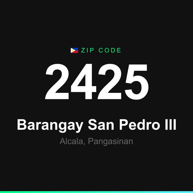 Shareable ZIP code 2425 card for Barangay San Pedro IlI