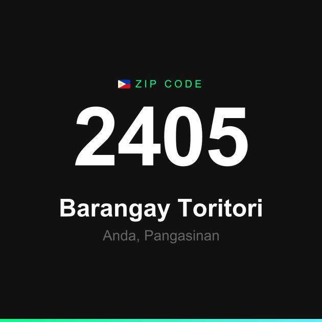 Shareable ZIP code 2405 card for Barangay Toritori
