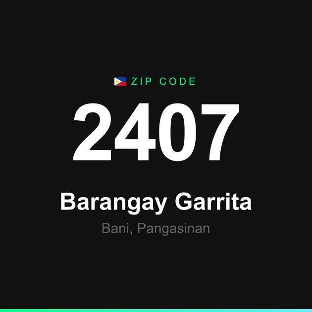 Shareable ZIP code 2407 card for Barangay Garrita