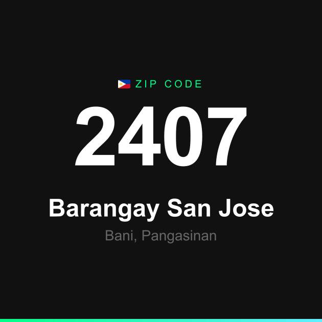 Shareable ZIP code 2407 card for Barangay San Jose