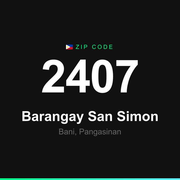 Shareable ZIP code 2407 card for Barangay San Simon