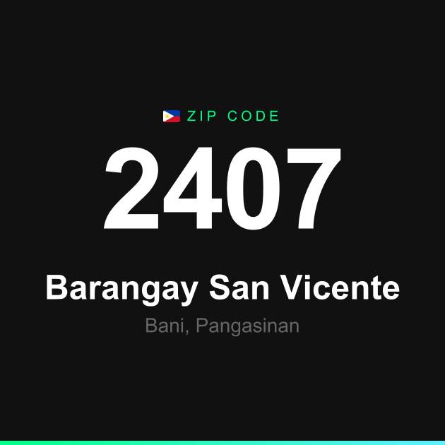 Shareable ZIP code 2407 card for Barangay San Vicente