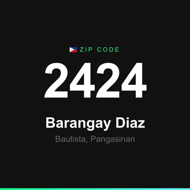 Shareable ZIP code 2424 card for Barangay Diaz