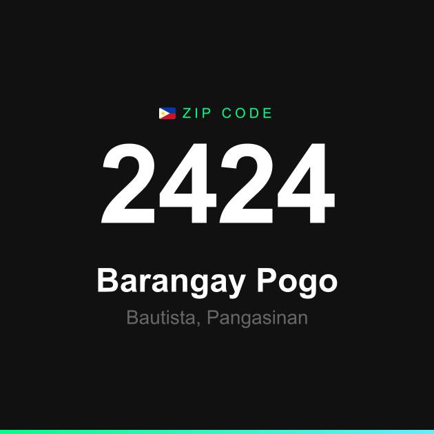 Shareable ZIP code 2424 card for Barangay Pogo