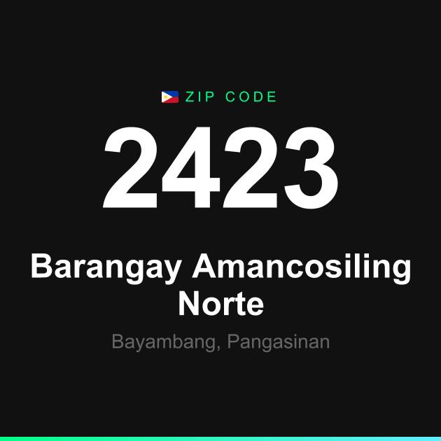 Shareable ZIP code 2423 card for Barangay Amancosiling Norte