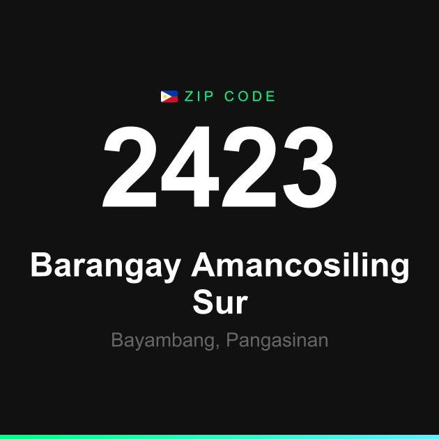 Shareable ZIP code 2423 card for Barangay Amancosiling Sur