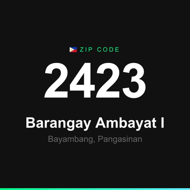 Shareable ZIP code 2423 card for Barangay Ambayat I