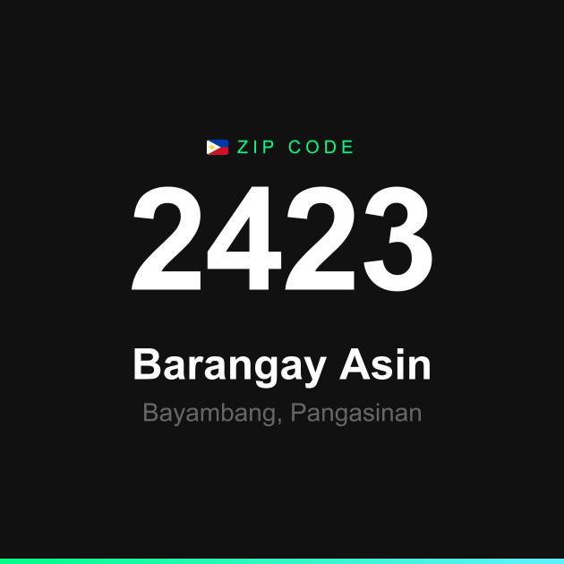 Shareable ZIP code 2423 card for Barangay Asin