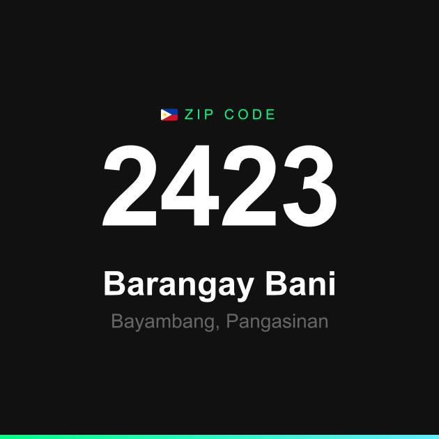 Shareable ZIP code 2423 card for Barangay Bani