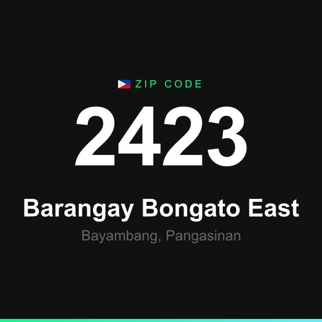 Shareable ZIP code 2423 card for Barangay Bongato East