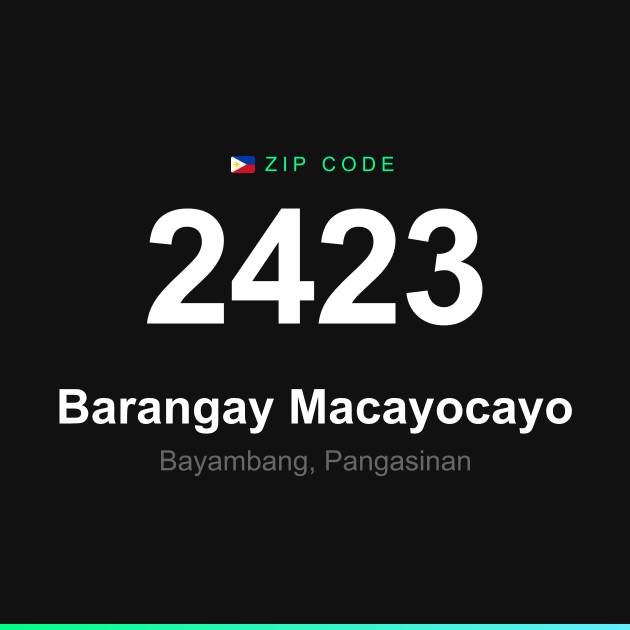 Shareable ZIP code 2423 card for Barangay Macayocayo