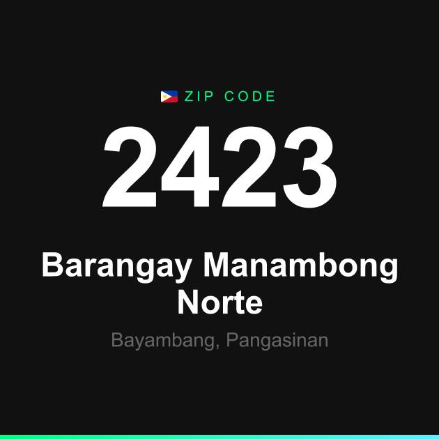 Shareable ZIP code 2423 card for Barangay Manambong Norte