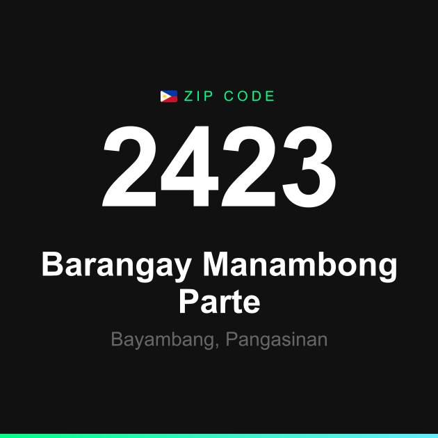 Shareable ZIP code 2423 card for Barangay Manambong Parte
