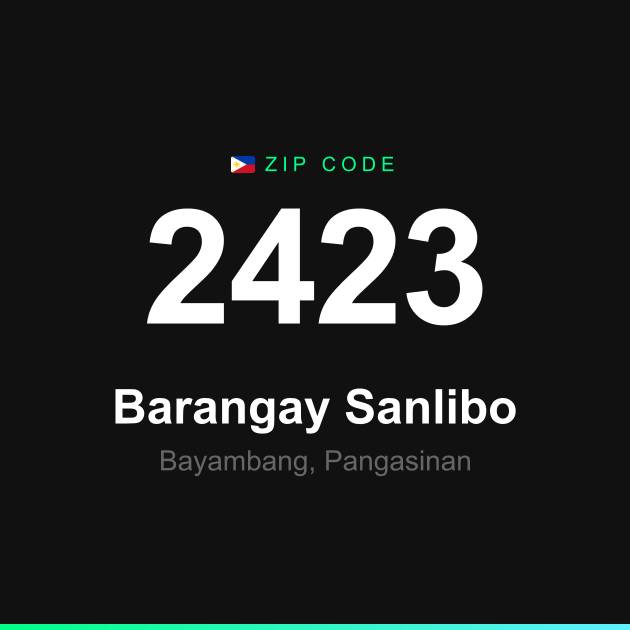 Shareable ZIP code 2423 card for Barangay Sanlibo