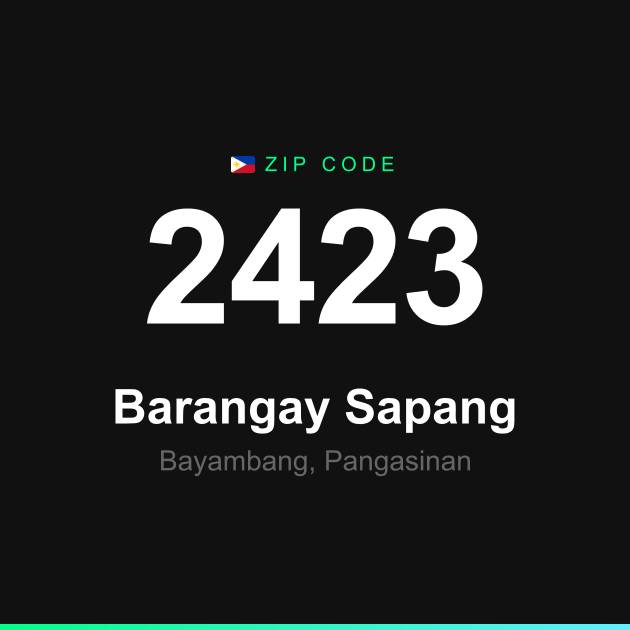 Shareable ZIP code 2423 card for Barangay Sapang