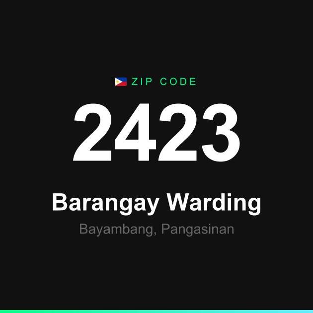 Shareable ZIP code 2423 card for Barangay Warding