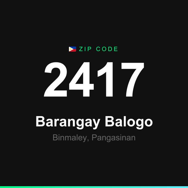Shareable ZIP code 2417 card for Barangay Balogo