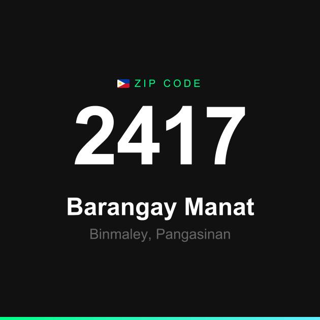 Shareable ZIP code 2417 card for Barangay Manat