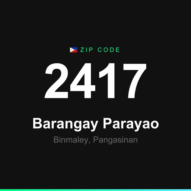 Shareable ZIP code 2417 card for Barangay Parayao