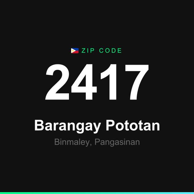 Shareable ZIP code 2417 card for Barangay Pototan