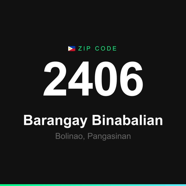 Shareable ZIP code 2406 card for Barangay Binabalian