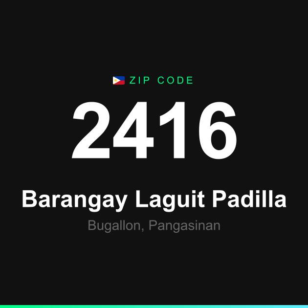 Shareable ZIP code 2416 card for Barangay Laguit Padilla