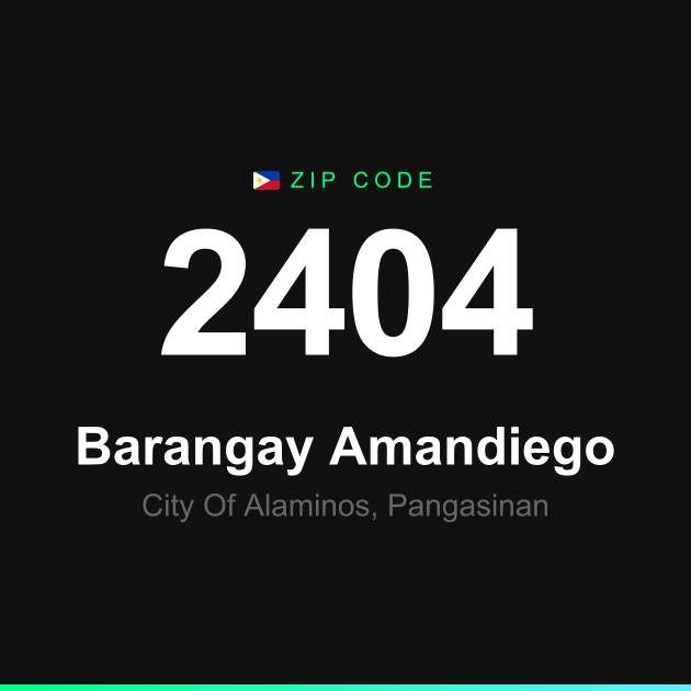Shareable ZIP code 2404 card for Barangay Amandiego