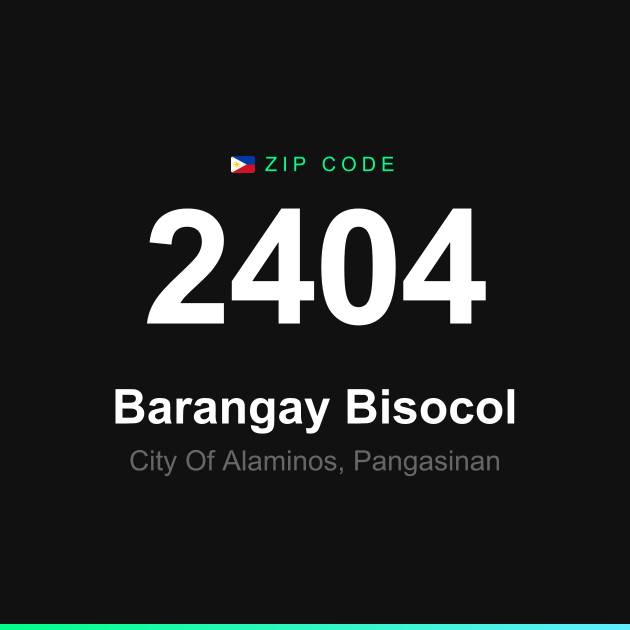 Shareable ZIP code 2404 card for Barangay Bisocol