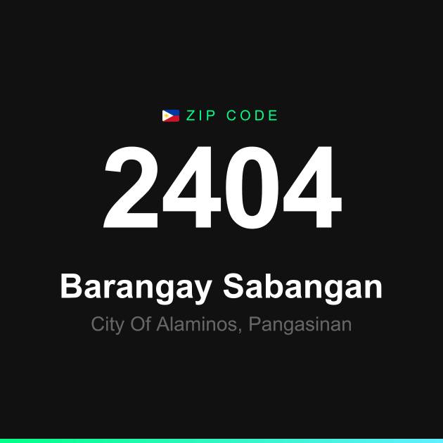 Shareable ZIP code 2404 card for Barangay Sabangan