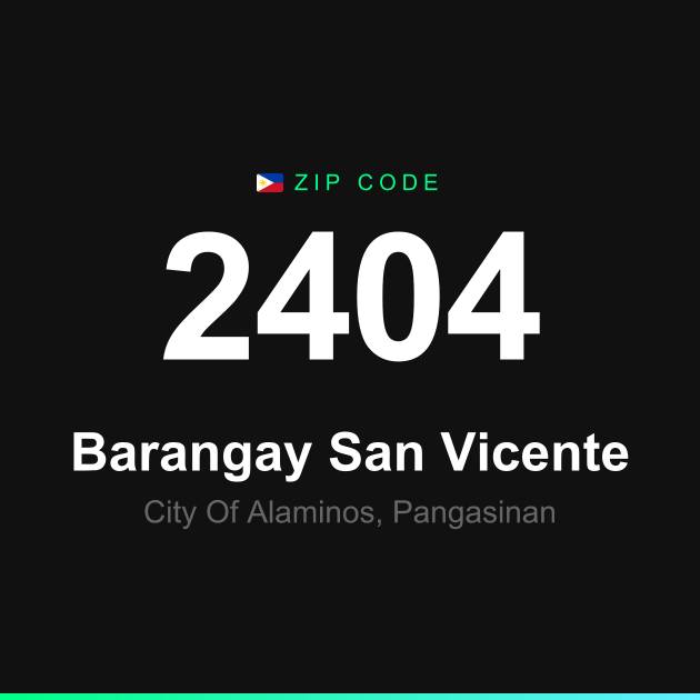 Shareable ZIP code 2404 card for Barangay San Vicente