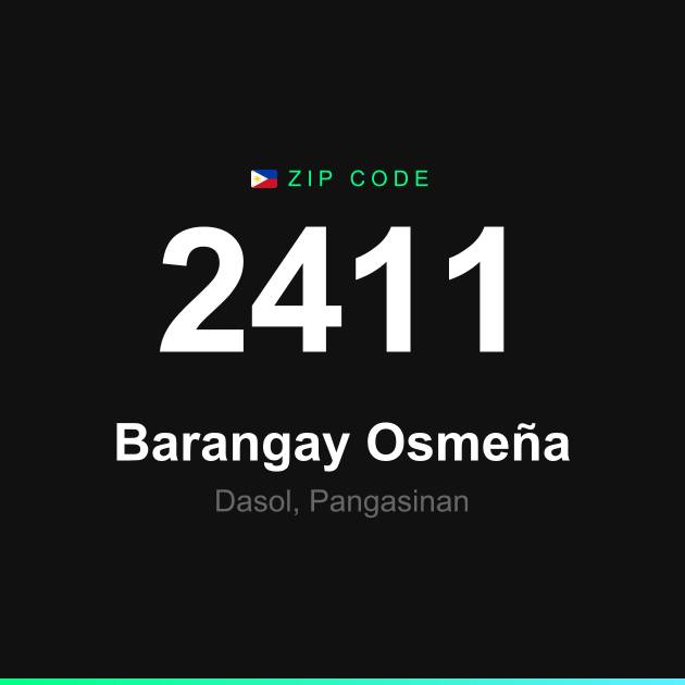 Shareable ZIP code 2411 card for Barangay Osmeña
