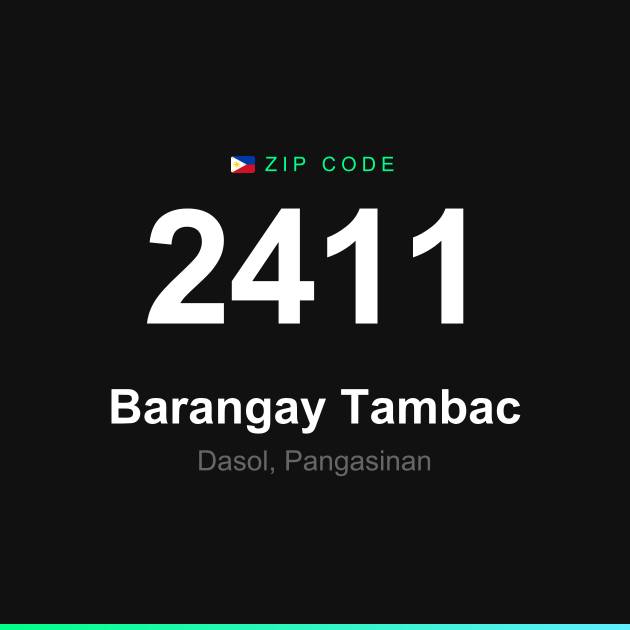 Shareable ZIP code 2411 card for Barangay Tambac