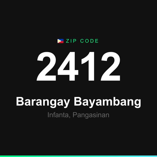 Shareable ZIP code 2412 card for Barangay Bayambang