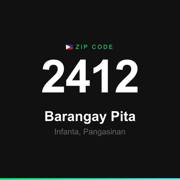 Shareable ZIP code 2412 card for Barangay Pita